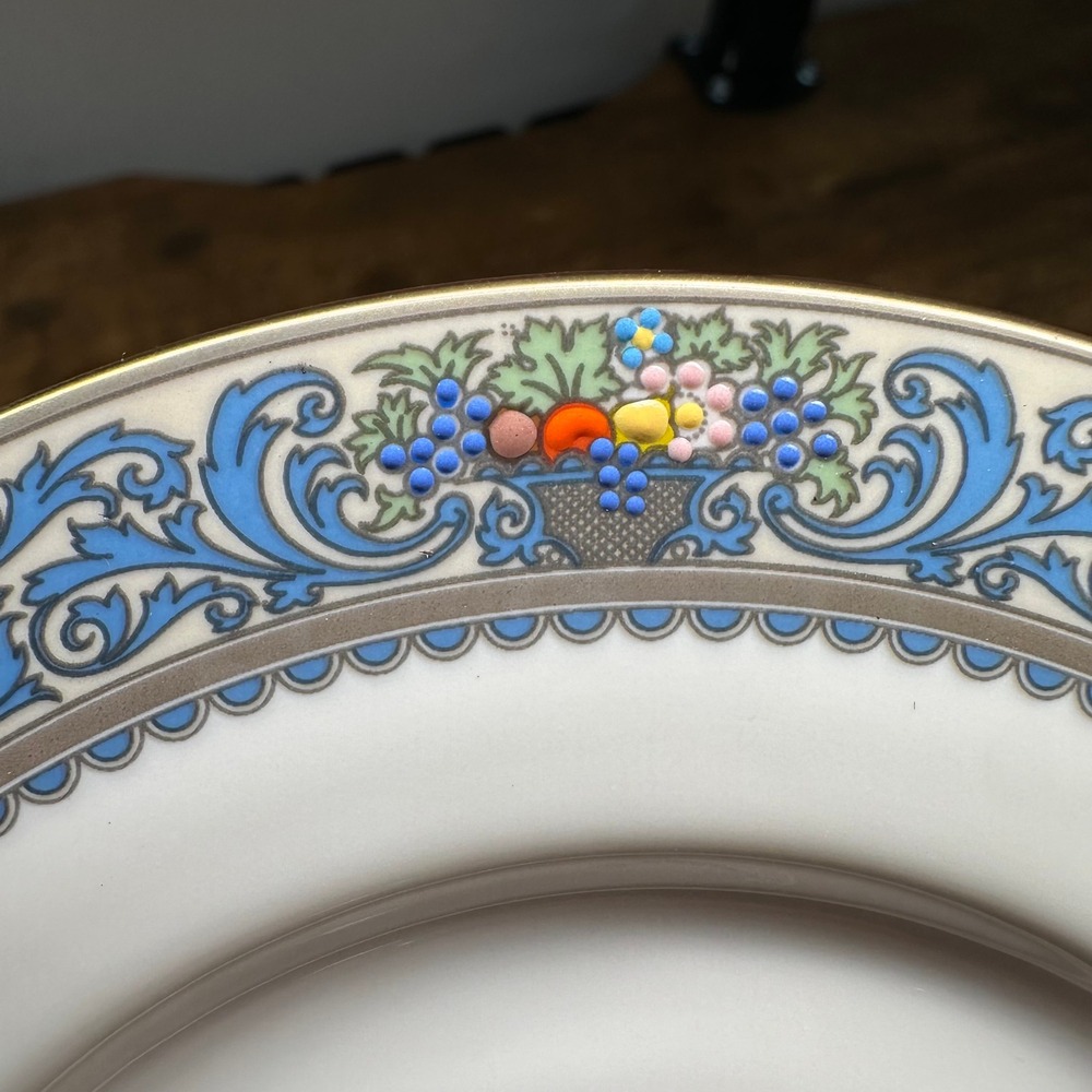 Lenox Autumn Porcelain Butter‎ Plates 6.5 Inch Set of 4 Gold Trim Raised Enamel - Picture 7 of 8